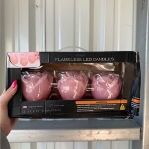 Silver Jeans Pink Flameless LED Candles Set